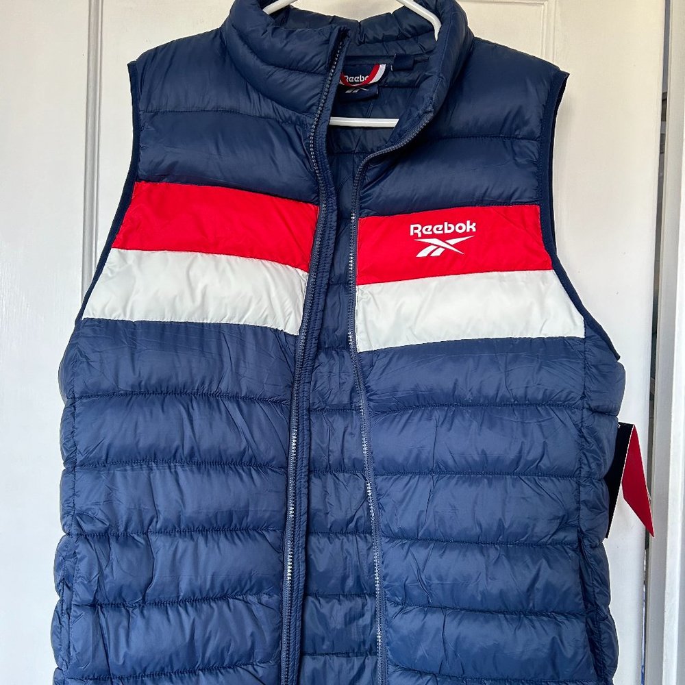 REEBOK Men's Puffer Vest in Navy, Size L, NWT